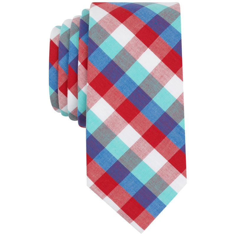 Bar Iii Mens Heywood Check Skinny Tie